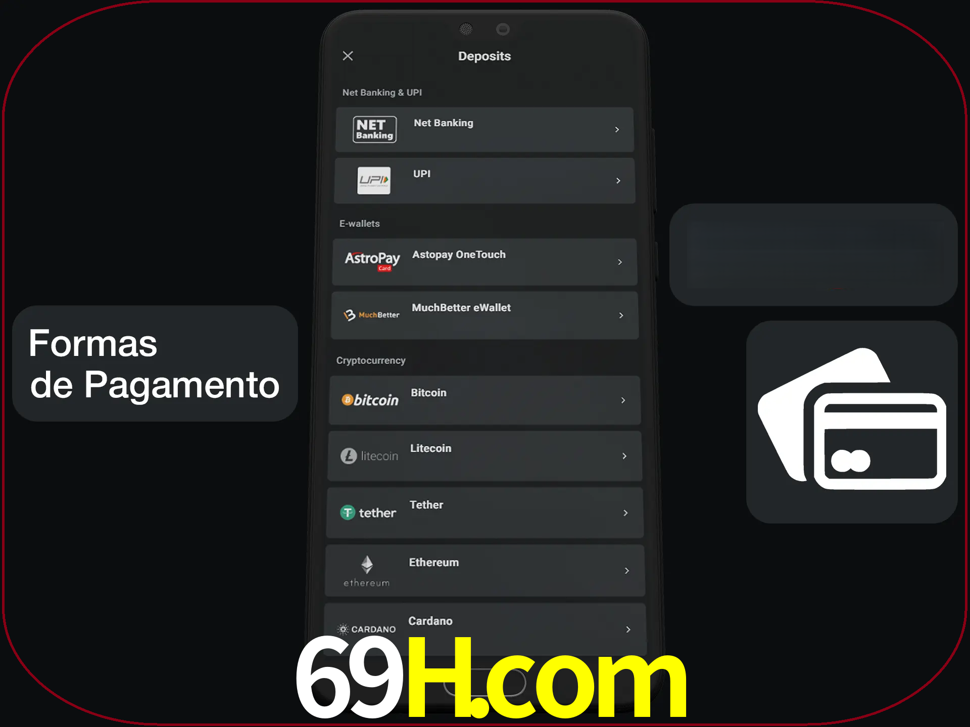 Escolha a forma de pagamento de sua preferência.