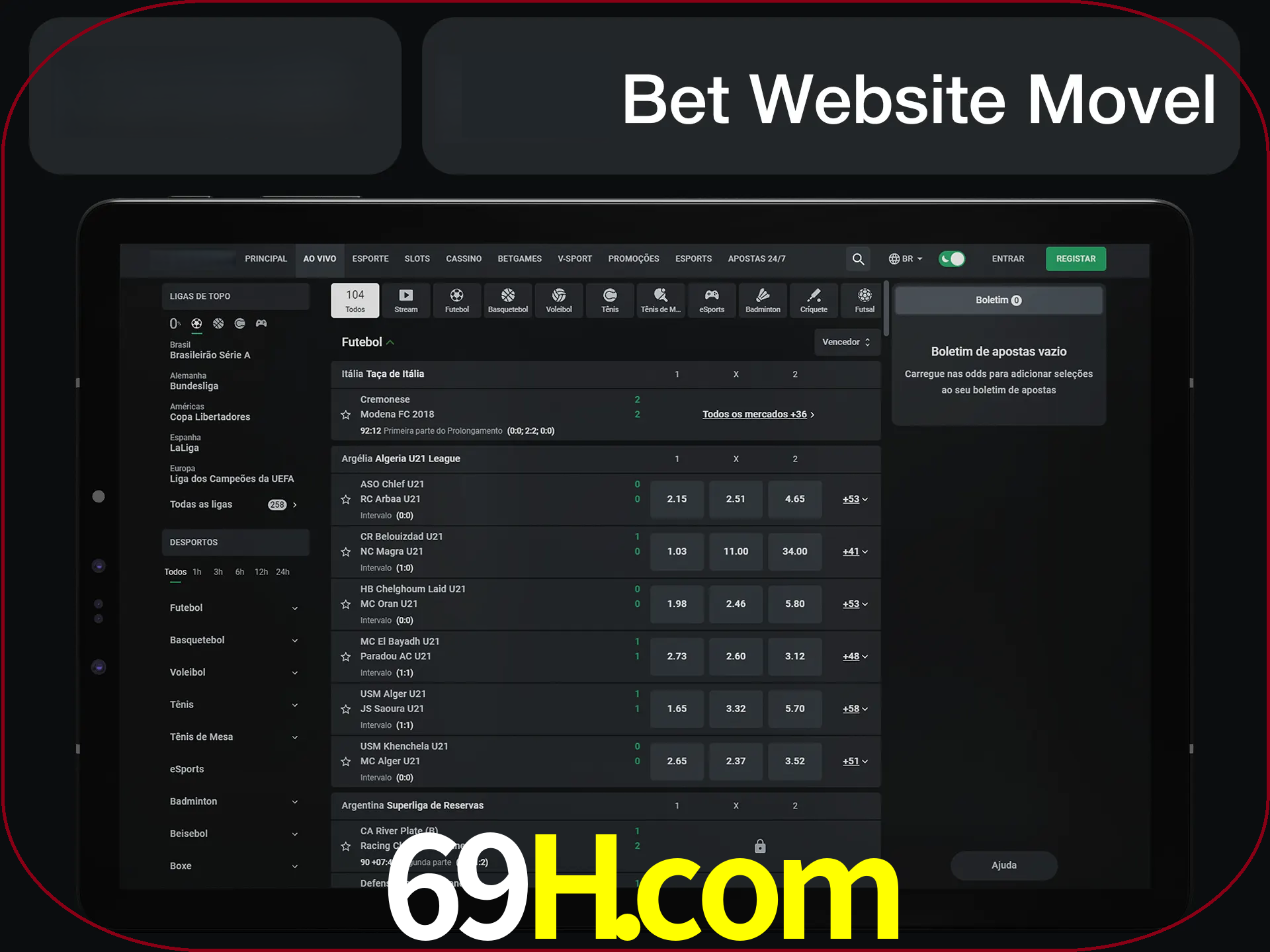 Use nosso website em qualquer dispositivo.