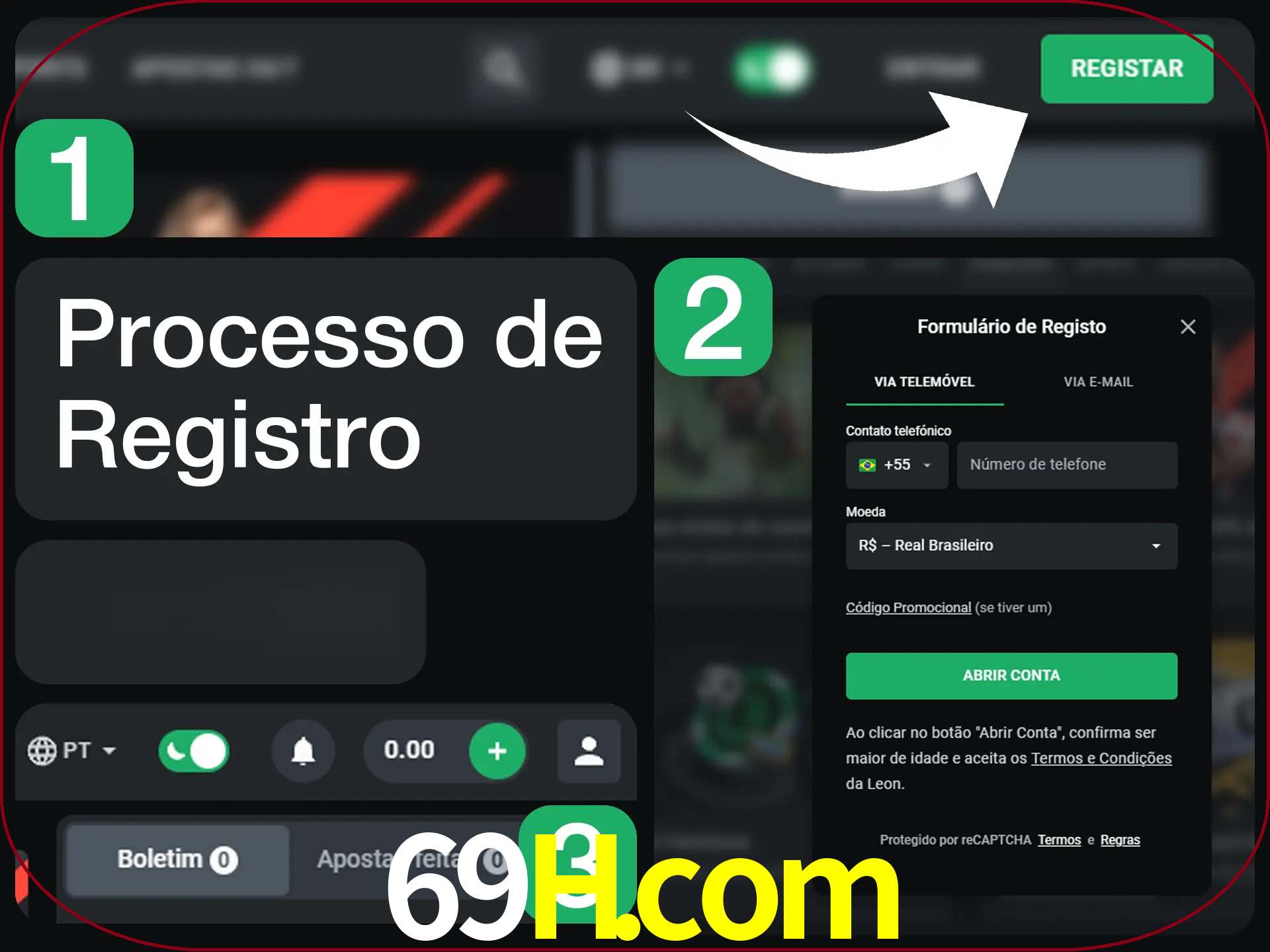 O processo de registro na LeonBet é simples.